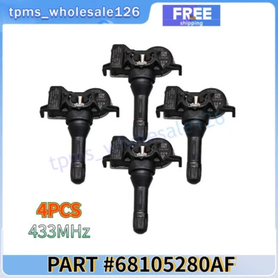 4PCS 68105280AF Tire Pressure Sensor For 2016-2021 Jeep Renegade Fiat 500X TPMS  Foto 1 de 4