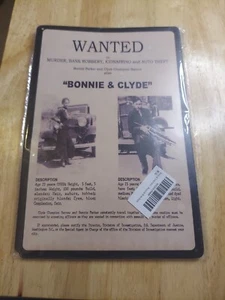 Bonnie & Clyde Wanted Tin Sign - Picture 1 of 1