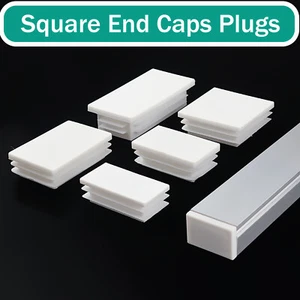Square End Caps Plastic for Tubing Bungs inserts Blanking Plugs Furniture Feet - Picture 1 of 4