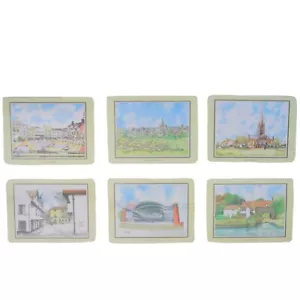Set of 6 Oversized Norwich England Coasters - NWT - Picture 1 of 4