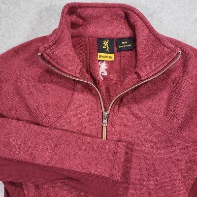 Browning 全拉链羊毛毛衣女式中号红色拉链口袋 — 第 1/4 张图片