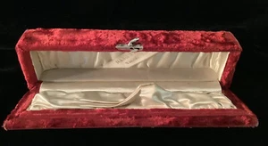 RARE, Antique, Beautiful, Deep Red, Crushed Velvet And Satin Casket Jewelry Box. - Picture 1 of 6
