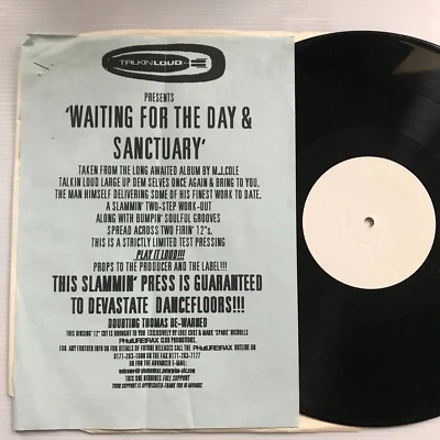 MJ Cole – Waiting For The Day & Sanctuary Vinyl 12 UKG PROMO *DL - Image 1 of 4