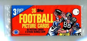 Paquete de rack de fútbol americano Topps 1983 Joe Montana en la parte superior - Imagen 1 de 2