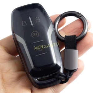 Transparent Black Car Smart Key Chain Case Cover For 2015-2019 Ford Edge F-150 - Picture 1 of 8