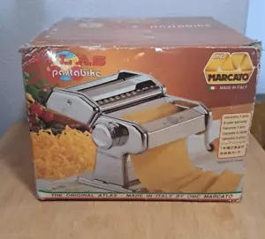 Marcato Atlas & Pastabike 150 Chrome Pasta Maker Machine Made in Italy - Picture 1 of 24