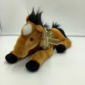 Aurora schwarz braun Derby Pferd Plüschtier Kuscheltier Etiketten 11 Zoll Stofftier - Bild 1 von 7