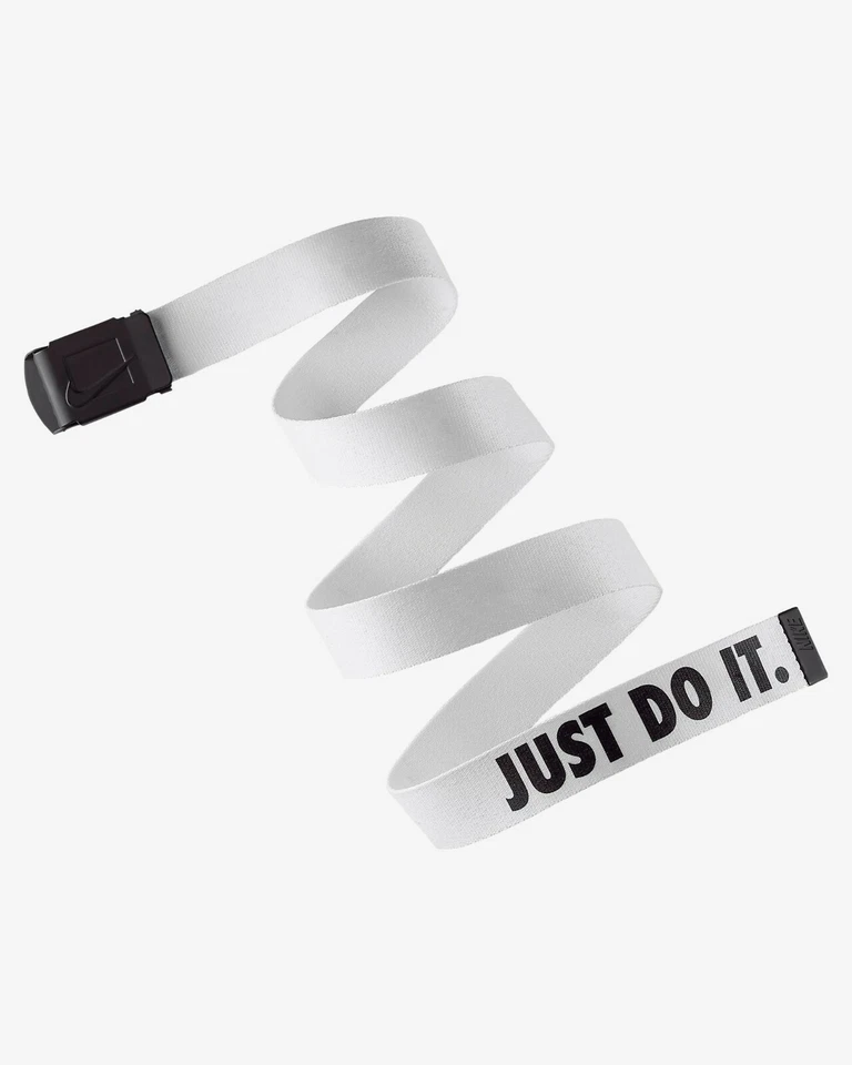 Mens Belt White Size 28-40 OSFA Nike Golf Just Do It Reversible Canvas