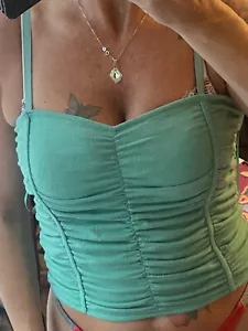 George green vest ruffle ruched strappy top bnwt - Picture 1 of 4