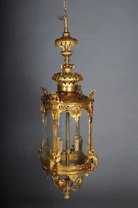 Französische Feuerbronze Messing Laterne/Kronleuchter Louis XVI Form - Picture 1 of 17