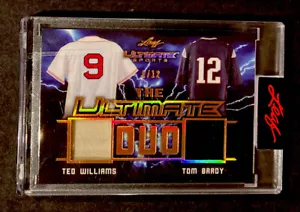 2021 LEAF ULTIMATE SPORTS Duo Jersey TOM BRADY & TED WILLIAMS #2/12 - RARE - Picture 1 of 2