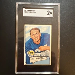 SGC 2 Andy Robustelli 1952 Bowman SMALL #85 RC Rookie Card HOF NFL GORGEOUS - Picture 1 of 3