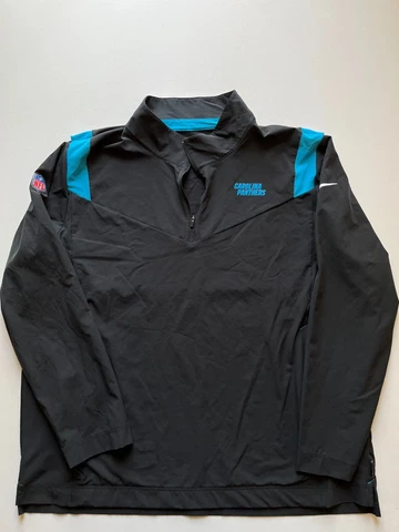 Nike Carolina Panthers Sweatshirt Mens 2XL Black 1/4 Zip Authentic On Field NFL Cover