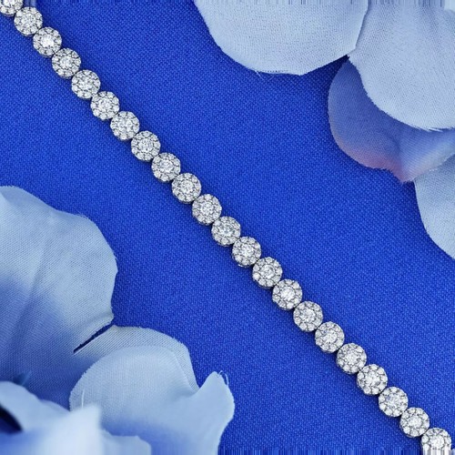 VALENTINO Bracciale Tennis Matrimonio Moissanite Pass Tester 10 Ct Argento Sterling 925