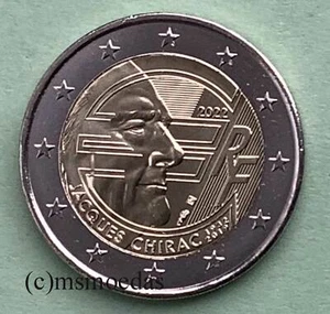 Francia 2 euro commemorativi 2022 Jaques Chirac moneta euro commemorative coin - Foto 1 di 1