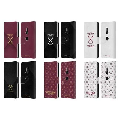 OFFICIAL WEST HAM UNITED FC HAMMER MARQUE LEATHER BOOK CASE FOR SONY PHONES 1 - Image 1 of 4