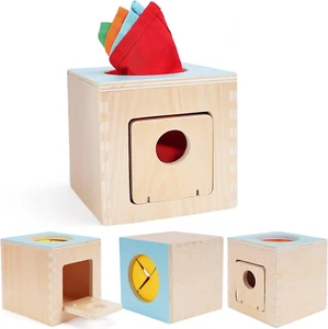 FCSONU Montessori Spielzeug Baby Ab 6 Monate, Holz Tücherbox Baby Toys 3-6-9-12 - Bild 1 von 12