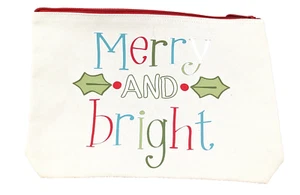 Thirty One großes Reißverschlusstasche Merry And Bright Christmas 280A Neu 100% Baumwolle - Bild 1 von 12