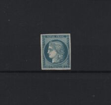 FRANCE STAMP YVERT 8 f " CERES 20c BLUE ON YELLOWISH DURRIEU 1862 " MNH VF X014