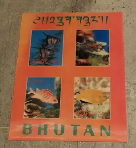 BHUTAN FISHES 3D MINIATURE SHEET - Picture 1 of 1