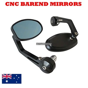 Black Reverse Retro CNC Bar End Mirrors Triumph Speed Triple 1050 07-10 12 alloy - Picture 1 of 5