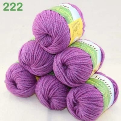 6BallsX50g Fashion Worsted Chunky Hand DIY Wool Knitting Crocheted Rugs Yarn 222 - Image 1 of 4