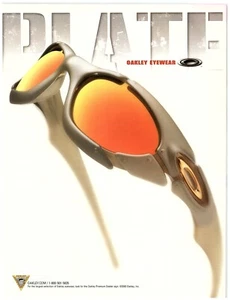PRINT AD, 2003 Oakley Eyewear PLATE Style Grey Frame Orange Lens O Logo Sunglass - Picture 1 of 1