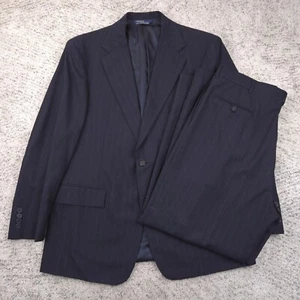 Vintage Polo Ralph Lauren Suit Men 41 42 35x30 *DEFECTS* Pinstripe Navy USA Made - Picture 1 of 24