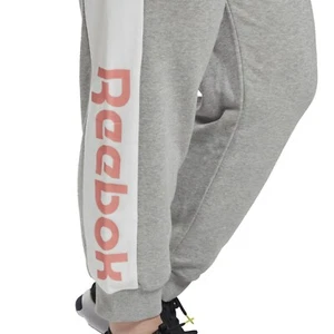 Reebok TE Linear Logo Gym Track Activewear Women's Pant Heather Grey - L - Picture 1 of 7