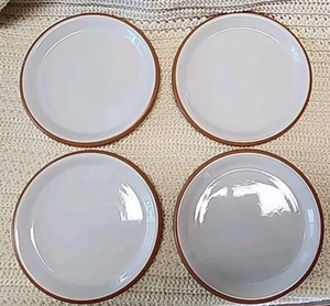 Crown Corning Insalata Piatti Dessert Sonora Bianco Terracotta Tondo 9" Vintage - Foto 1 di 6