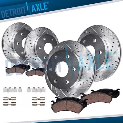Electronic Parking Front Rear Drilled Rotors Brake Pads for 2015-2017 Ford F-150 - Image 1 of 4