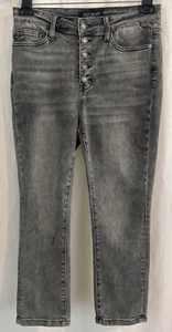 Judy Blue 5 Pocket Button Fly Damenjeans 9/29 grau verblassen Look RN # 116380 - Bild 1 von 11