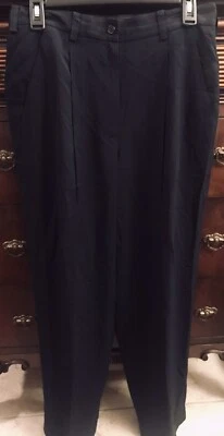 Pantalones DKNY Essentials Vintage Años 90 Negros Oscuros Pierna Recta Cintura Alta Forrados Talla 10 Foto 1 de 3