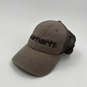 Carhartt Snapback Hat Faded Distressed Brown Net Classic Embroidered Workwear - Bild 1 von 7