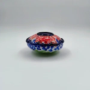 Vintage Murano Rose Schale Summerso Belle Kobaltblau Weiß Grün Rot Kunstglas - Bild 1 von 4