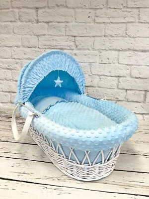 BABY MAM 3-teiliges Bettwäschegarnitur Korb Moses Baby Kinderzimmer - blaues Brauen