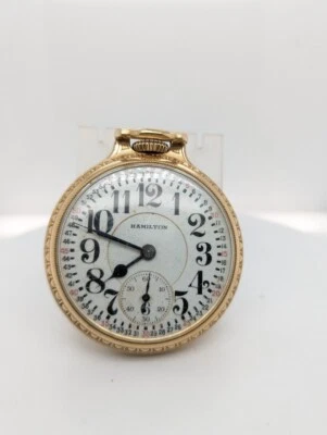 Antiguo reloj de bolsillo 992E Hamilton Railroad aprobado 21J 16S - 1939 - muy raro Foto 1 de 4
