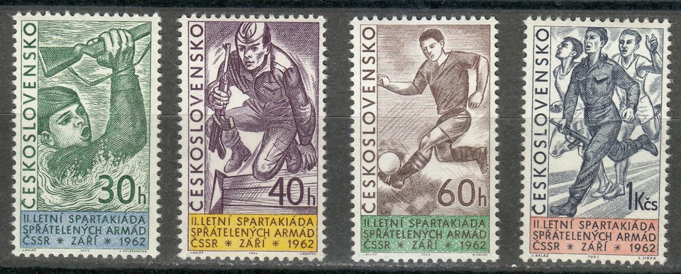 Checoslovaquia 1962 MNH Mi 1351-1354 Sc 1124-1127 Juegos Espartaquistas. Fútbol ** Foto 1 de 1