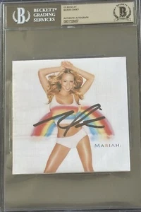 MARIAH CAREY SIGNED AUTOGRAMM RAINBOW CD BOOKLET BECKETT SLABBED AUTOGRAPH BAS - Bild 1 von 2