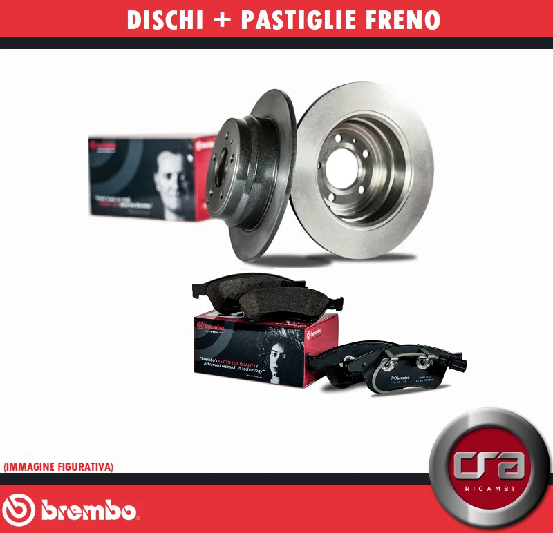 KIT DISCHI + PASTIGLIE FRENO BREMBO FIAT UNO PANDA 1.0 1.1 FIRE 750 900 1100 - Image 1 of 1
