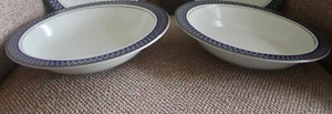 Set of 2 Mikasa Potter's Touch Aztec Blue 8.25" Soup Bowls - Picture 1 of 3
