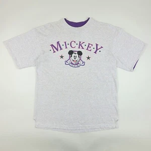 Vintage Mickey Mouse T Shirt Adult XL Gray Purple Disney Gear for Sports 90s - Picture 1 of 7
