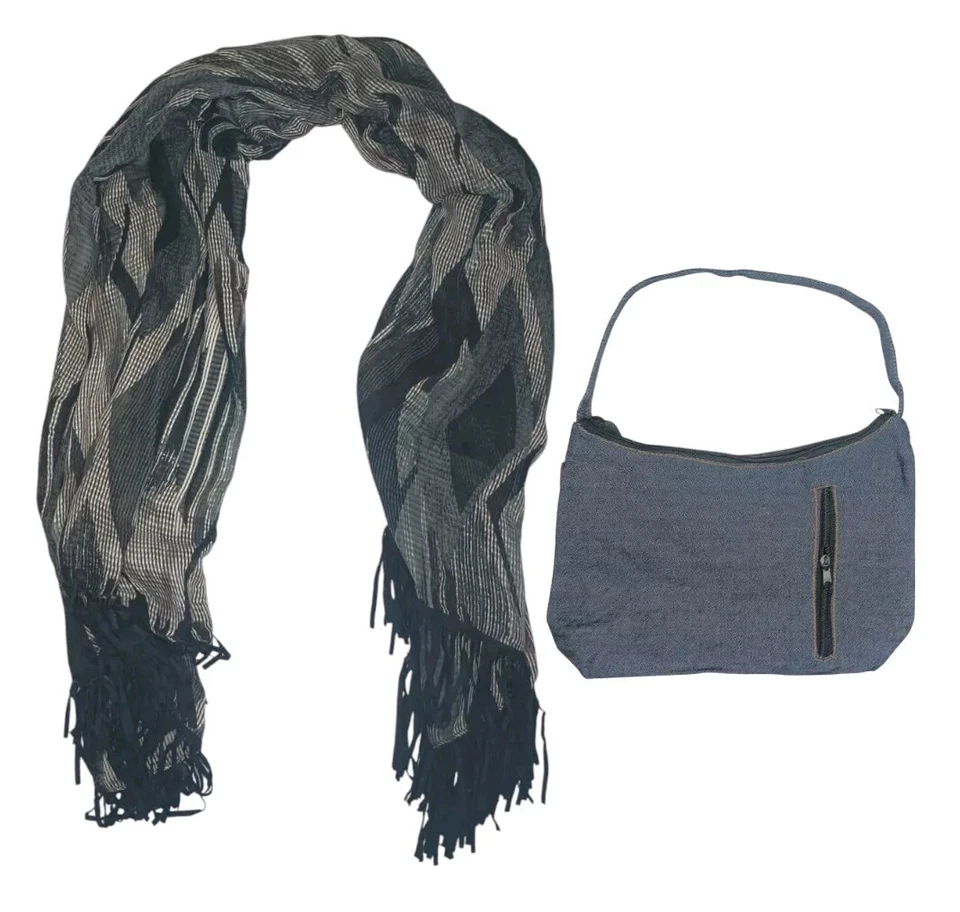 Steve Madden Mujer Bufanda Súper Suave Bufanda Envoltura Gris Multicolor con Bolsa de Viaje Foto 1 de 4