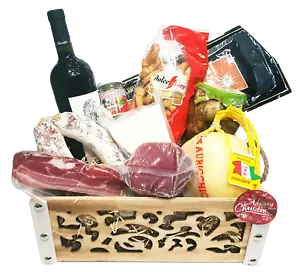 Strenna di Natale GOLD BOX 2 | Cesto Gastronomico Natalizio salumi formaggi - Foto 1 di 2