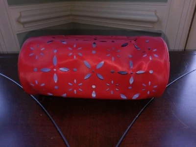 Bolsa de Maquillaje Clinique Estuche de Cosméticos Cremallera Rojo Azul Troquelado Flor Floral Foto 1 de 4