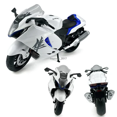 1/9 2023 Suzuki Hayabusa Motorcycle Model Diecast Toy Car Kids Boys Gifts White - Image 1 of 4
