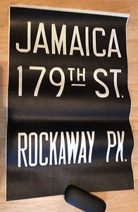 1960s ROCKAWAY PK - JAMAICA 179TH ST IND Train NY Subway Sign Vellum NEVER USED! - Picture 1 of 3