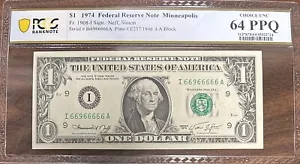 2x Matching $1 Federal Reserve Note PCGS 64PPQ Seven of a Kind Serial Numbers - Picture 1 of 4