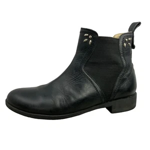 True Religion Kualona Bootie Black Leather Bootie Chelsea Slip On Women's Sz 6.5 - Picture 1 of 9