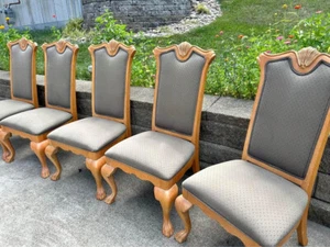 French Regency Clawfoot Dining Room Chairs Thomasville set 8 neutral - Picture 1 of 7